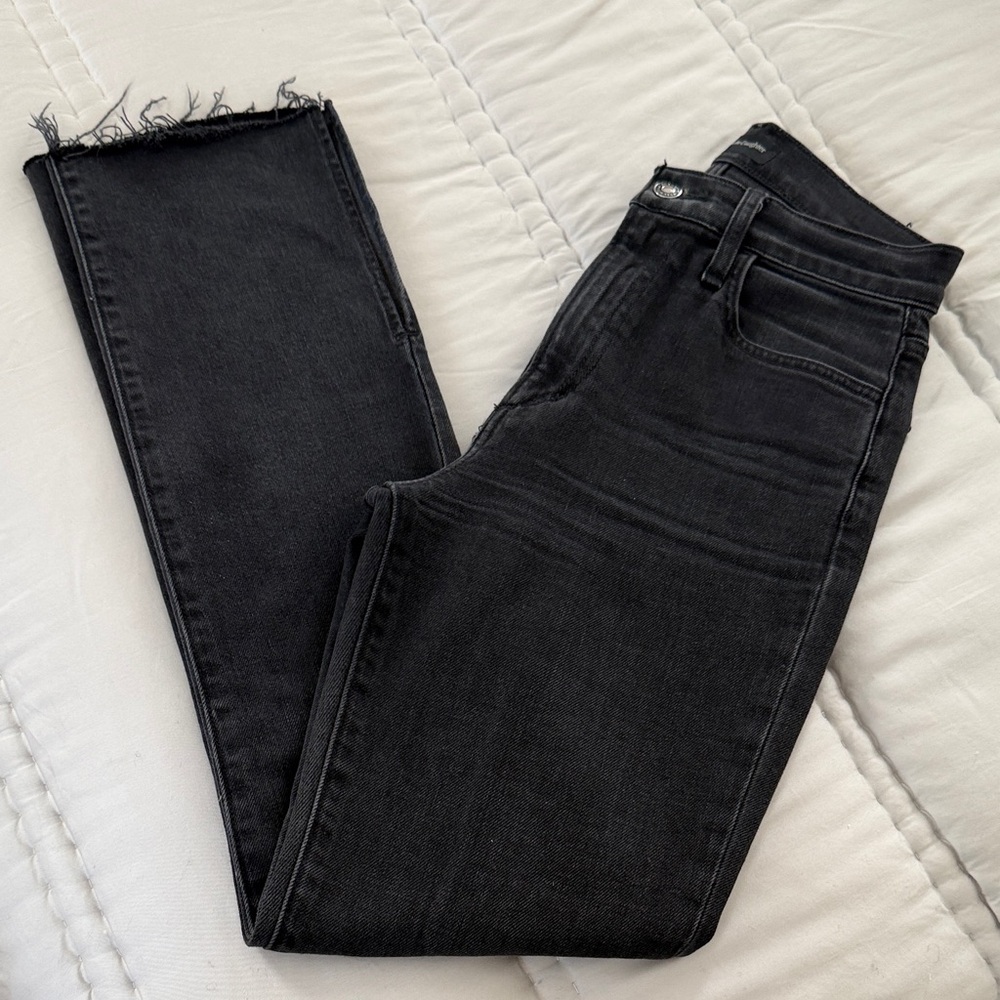 Favorite Daughter Black Cropped Jeans
